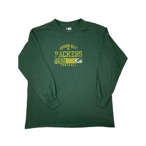 Green Bay Packers Shirt Mens L NFL Team Apparel‎ Long Sleeve Graphic Tee